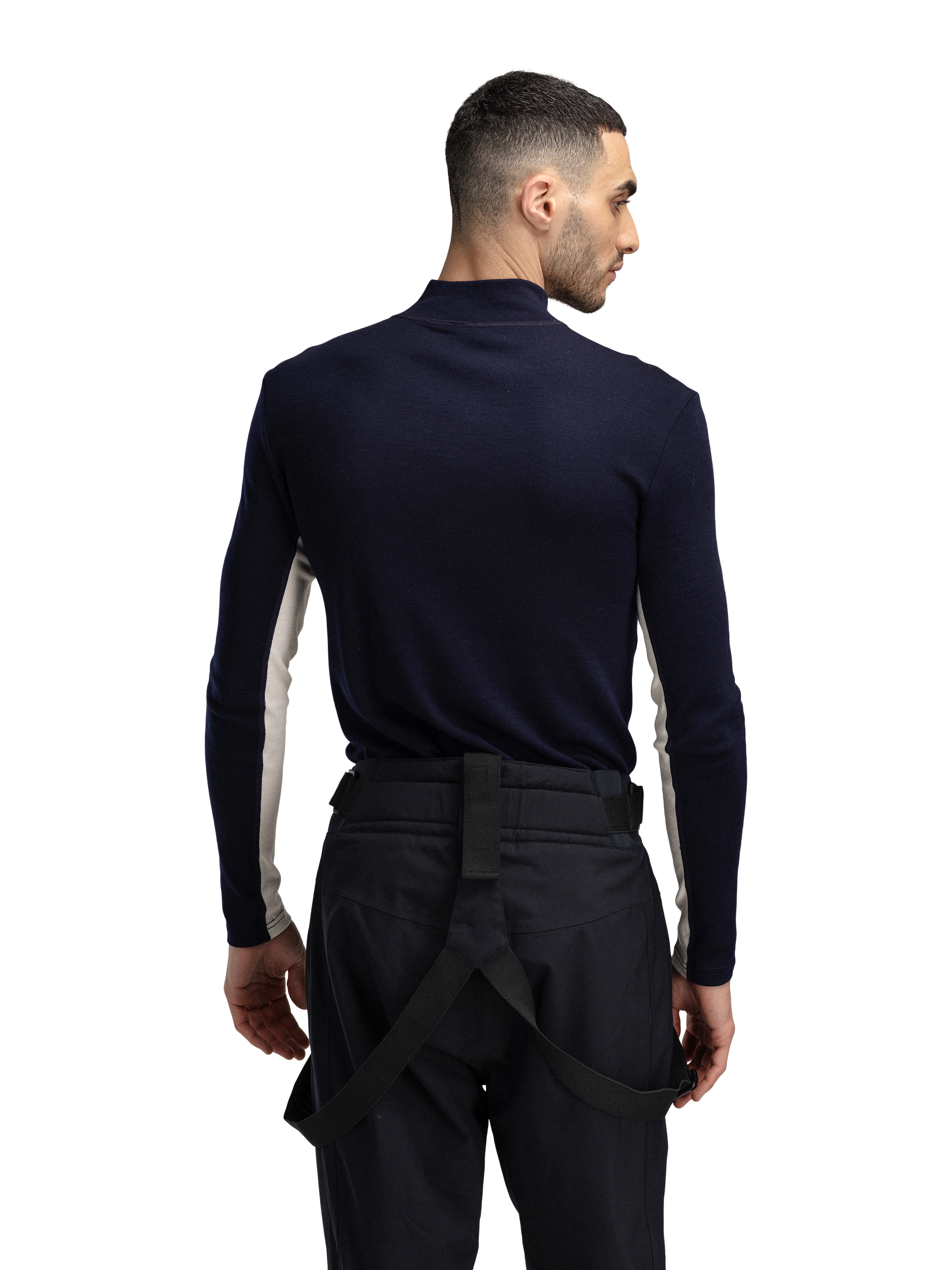 Vail Men's Half Zip Baselayer Offwhite Navy