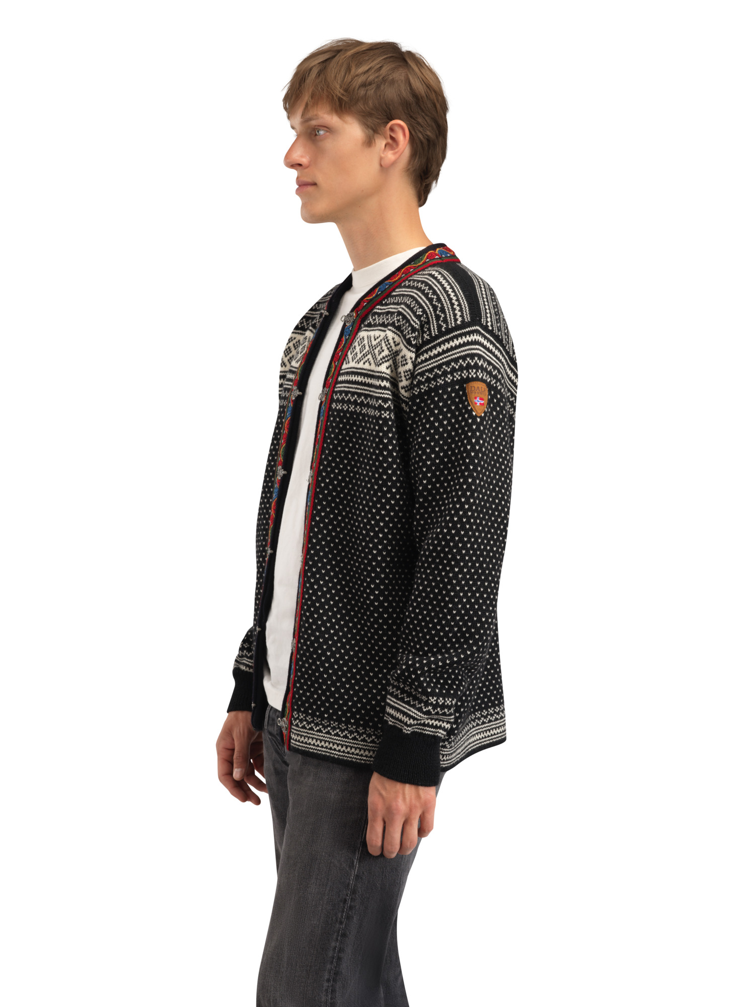 Setesdal Lusekofte Jacket - Norwegian Wool  Black Offwhite