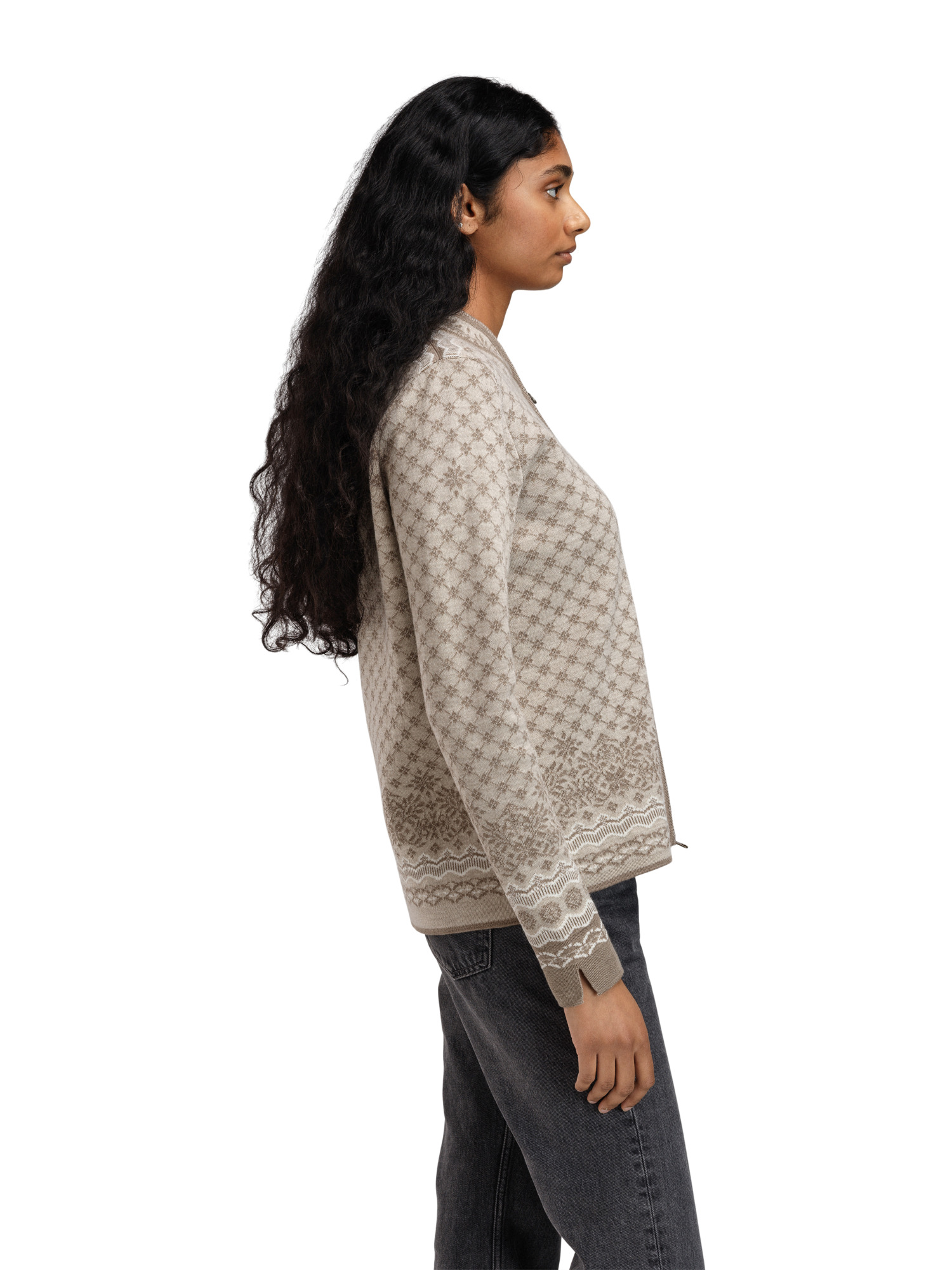 Solfrid Women’s Jacket - Merino Wool Mountainstone Sand Offwhite