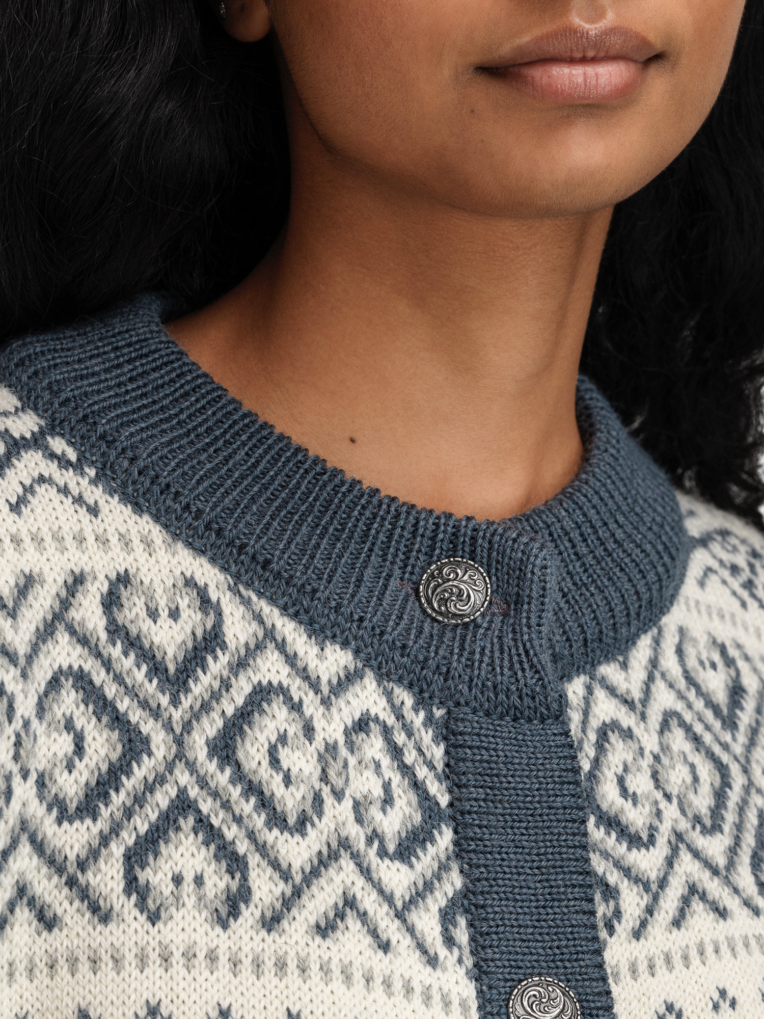 Hannah Women's Cardigan Offwhite Steel Lightcharcoal