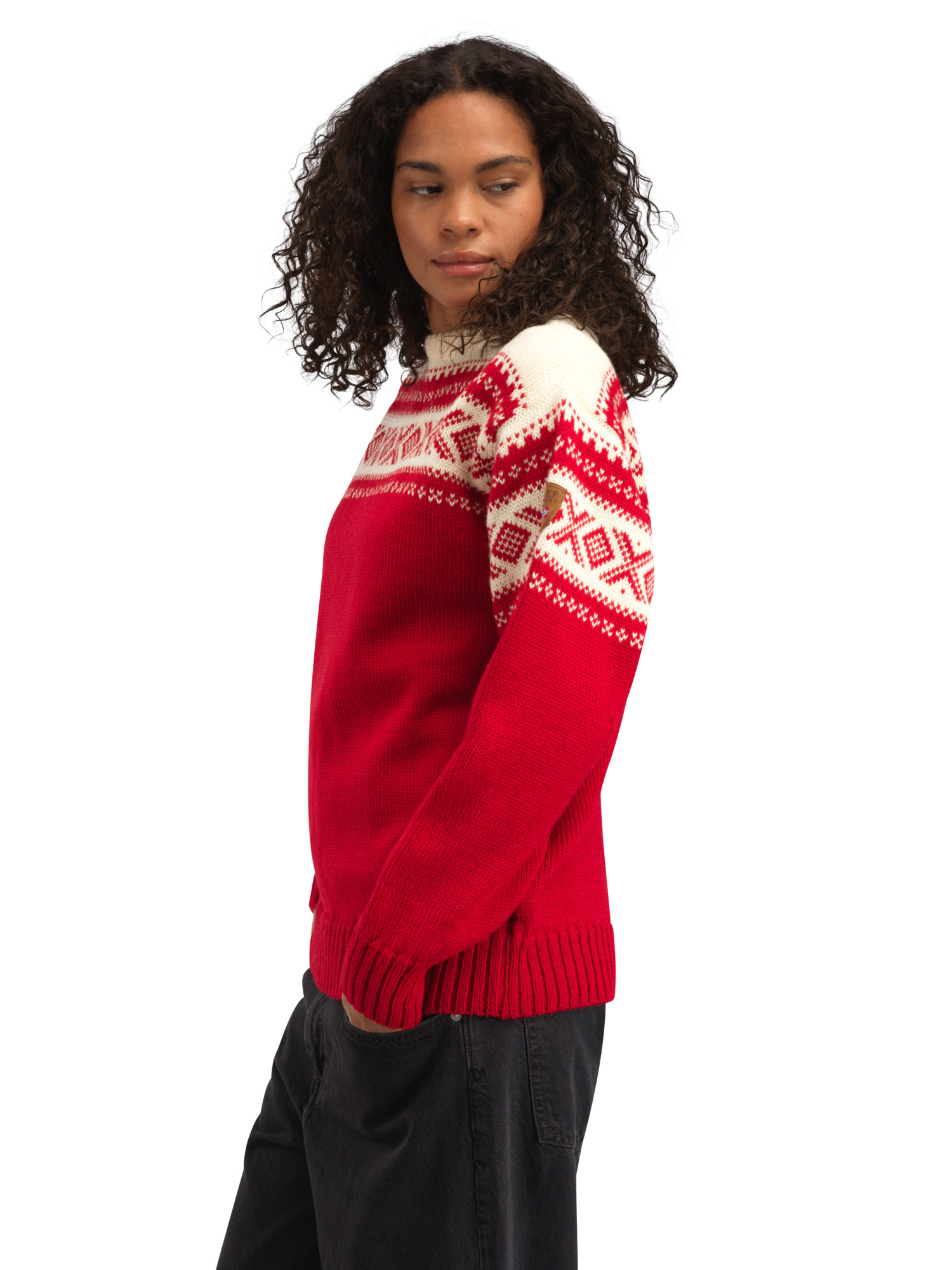 Cortina 1956 Sweater - Norwegian Wool Raspberry Offwhite