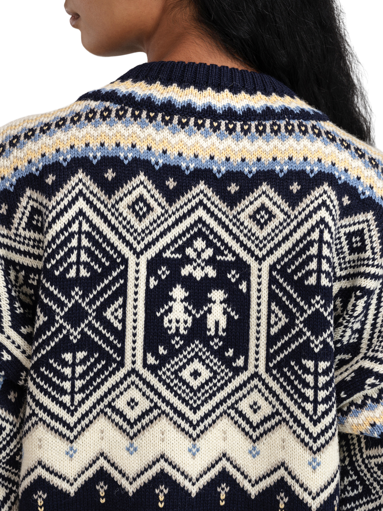 2025 Trondheim Women's Wool Sweater Navy Offwhite Sandmel.