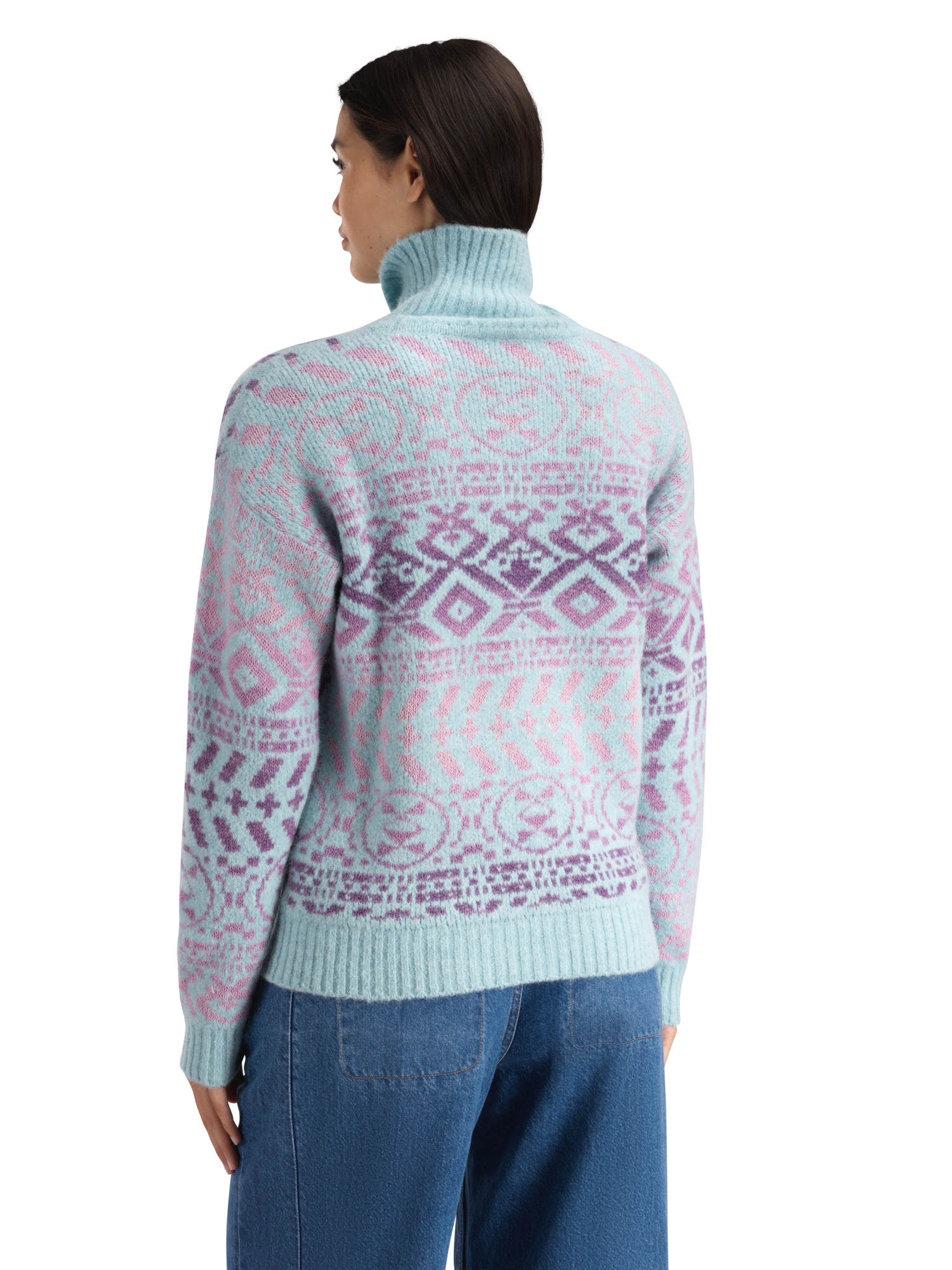 Highland Women's Sweater Sea Blue Pink Ombre