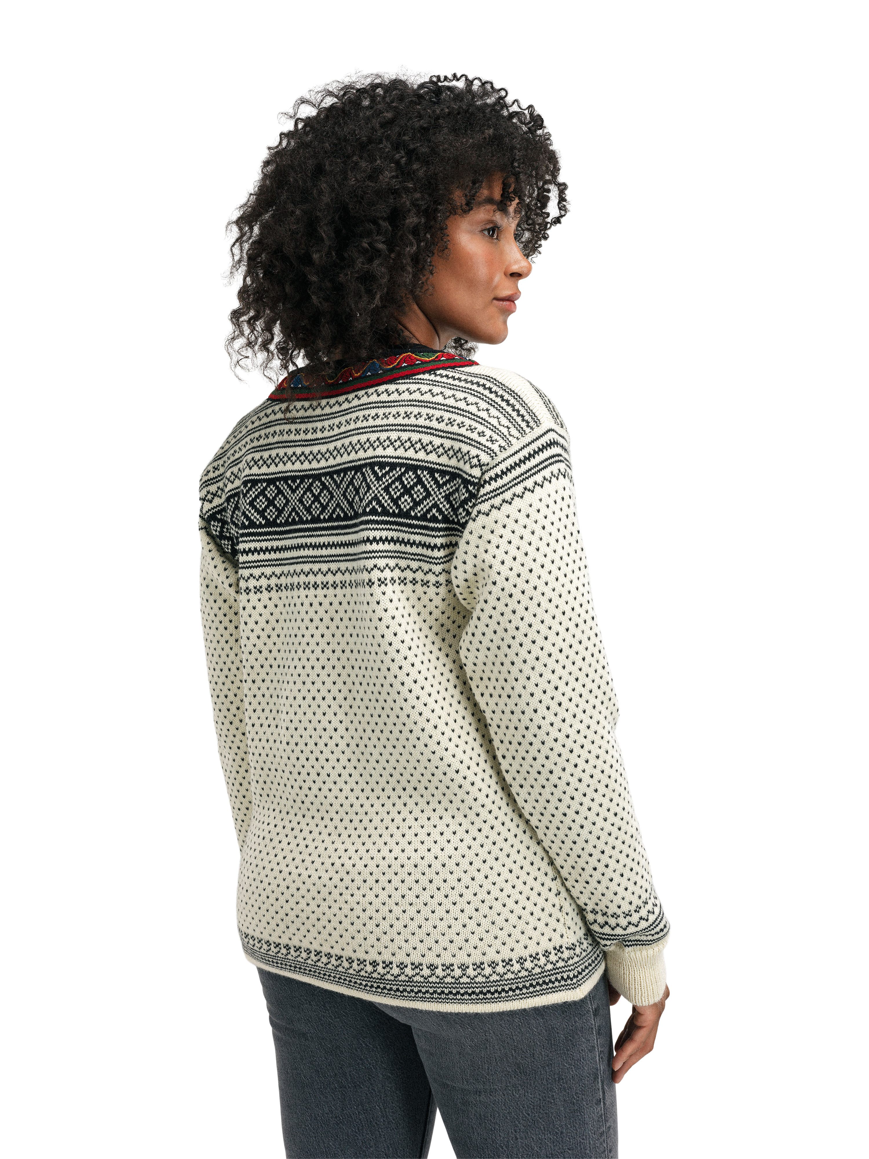 Setesdal Lusekofte Jacket - Norwegian Wool  Offwhite Black